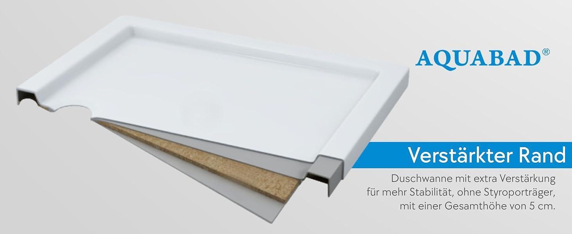 AQUABAD® Duschwanne Basic Smooth White 90x90cm Quadrat
