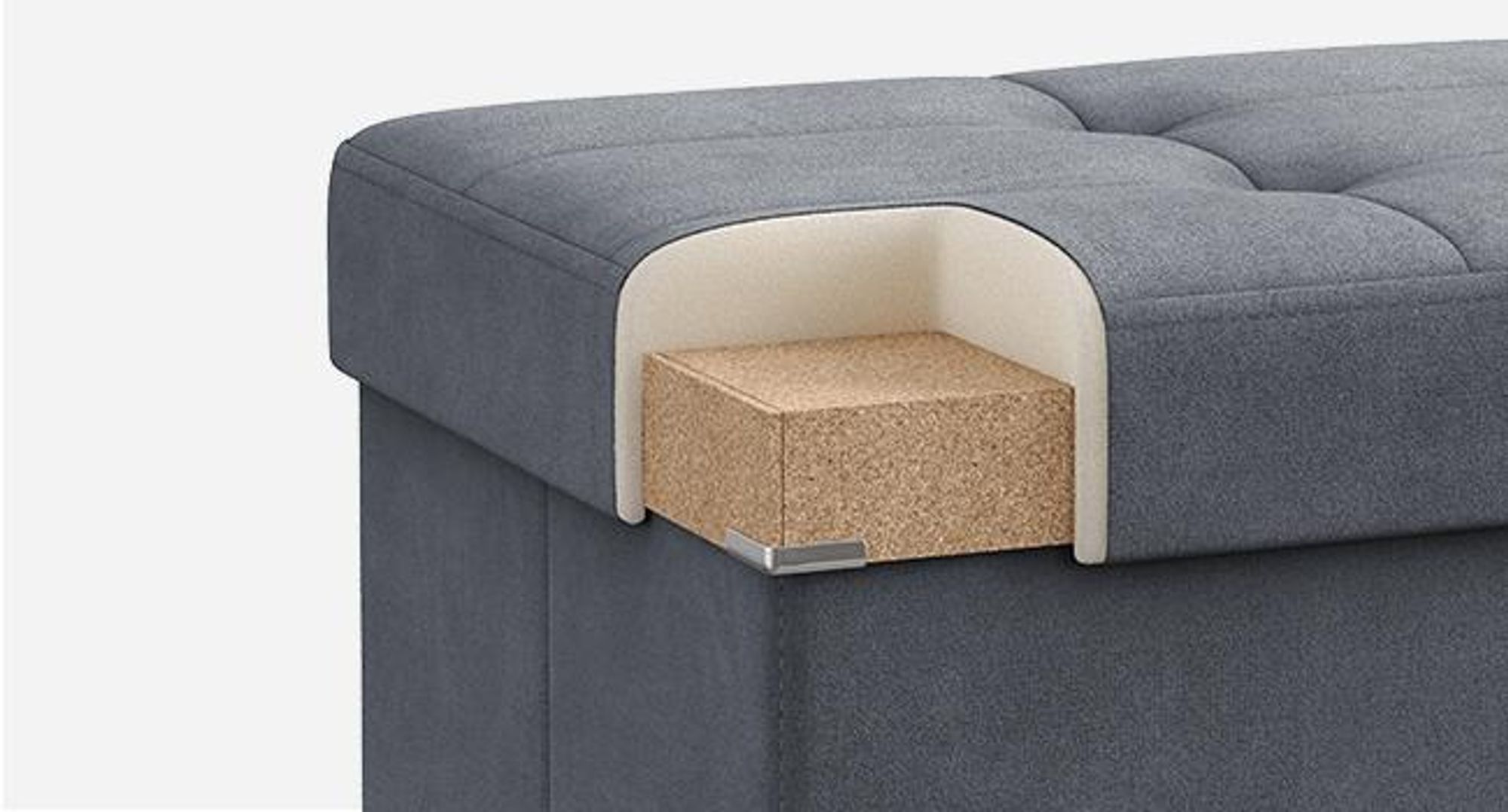 SONGMICS Sitzbank mit Stauraum, klappbare Sitztruhe, 2 extra Aufbewahrungsboxen, 38 x 110 x 38 cm, bis 300 kg belastbar, schiefergrau