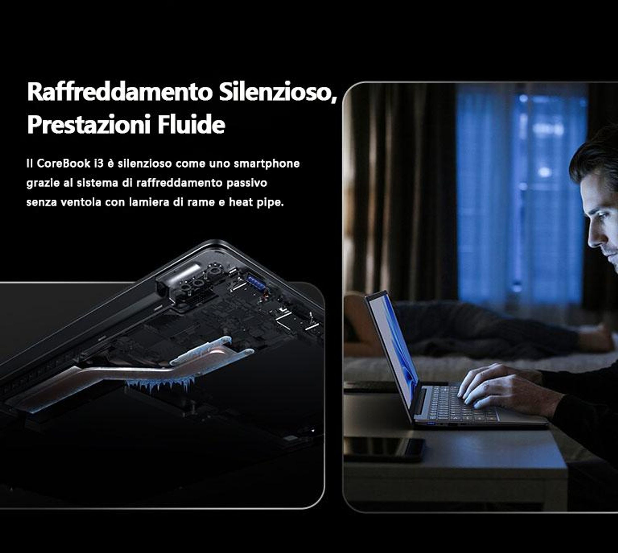 Portatile CHUWI CoreBook-K1 con processore i3-10100Y, schermo IPS FHD da 14", 8 GB di RAM, SSD da 256 GB, Bluetooth e Windows 11