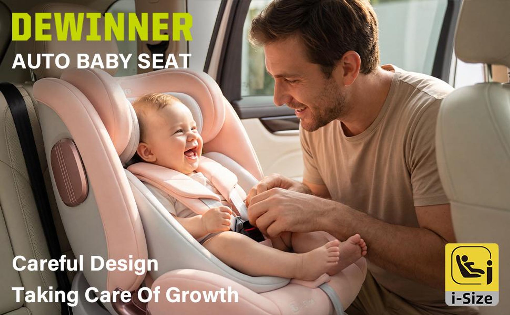DEWINNER Kindersitz 360°Drehbar, Kinderautositz I-Size, Gruppe 0+/1/2/3 für Autos mit ISOFIX, Reboarder ab Geburt -12 Jahre (40-150 cm), 0-36 kg