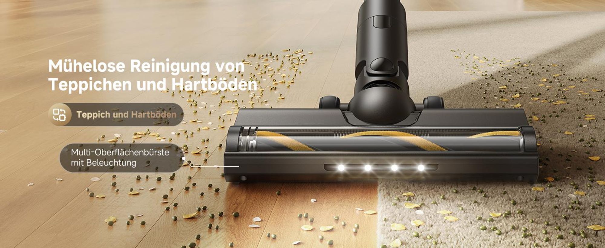 Dreame R10s Lite Handstaubsauger,75AW/25kPa Akku-Stammstaubsauger,Verlängerungsstange,Laufzeit,Ein-Klick-Entleerung,0-Tangle,45mins Laufzeit,LED,0.5L