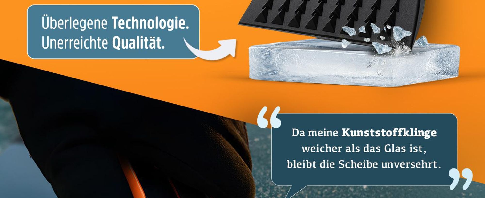 FROSTWUNDER Eiskratzer Auto [ Germany] – 100 % recycelter Auto Eiskratzer – Unschlagbarer Scheibenkratzer Auto – Stabiler Autoscheiben Kratzer