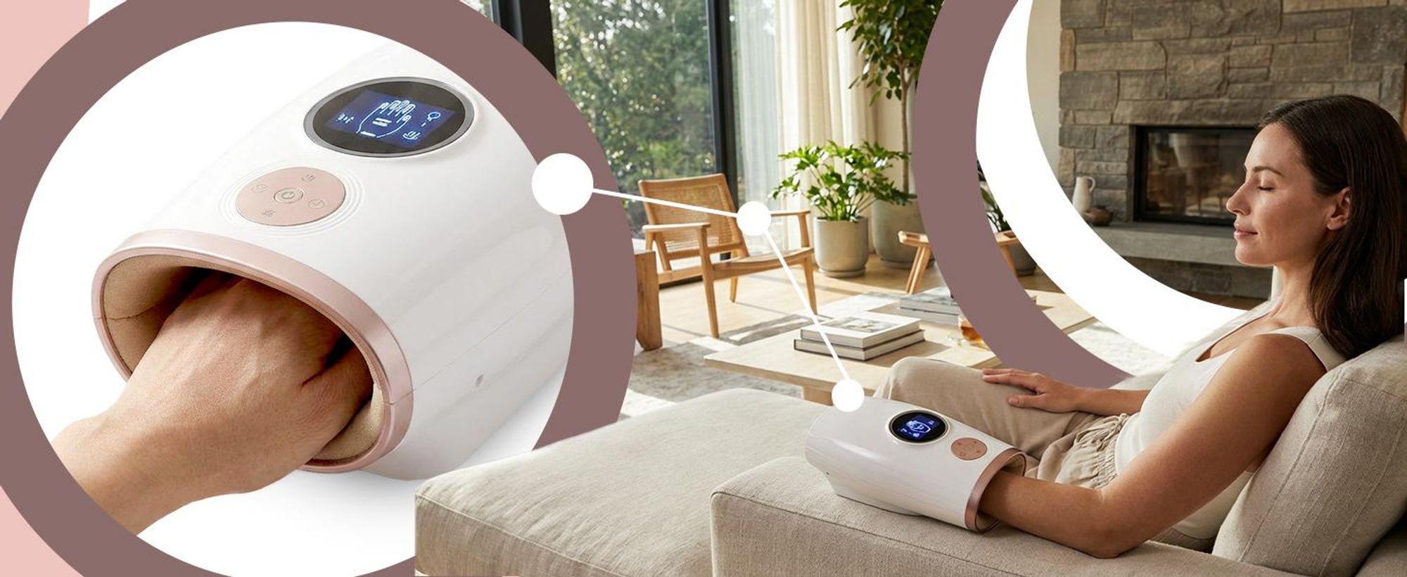 Handmassagegerät mit Wärme und Kompression, Handmassage, 3 Modi, 3 Intensitätsstufen, Schmerzlinderung für Finger und Handgelenk, LCD, Timer, Retoo