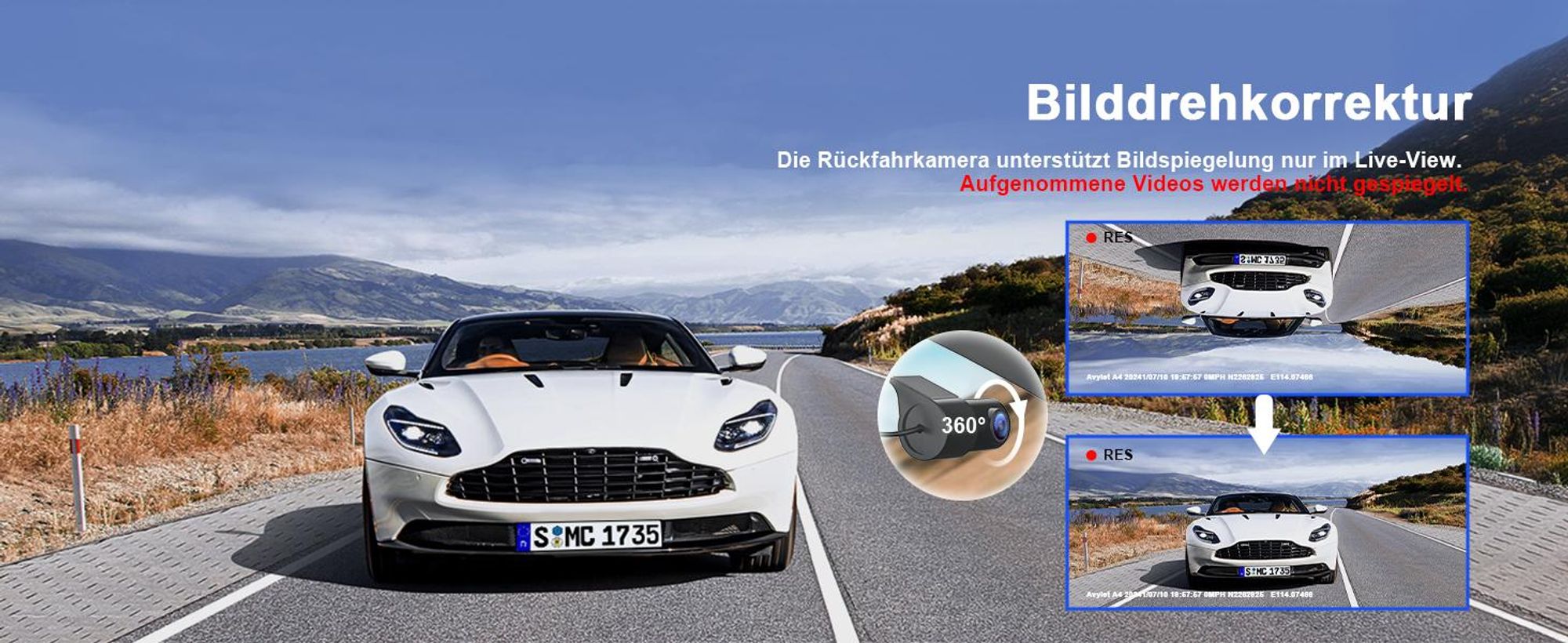 dashcam auto vorne und hinten 4K+1080P, Wi-Fi/APP Mini Dual Auto Kamera, 64GB,Parküberwachung, 170°Weitwinkel