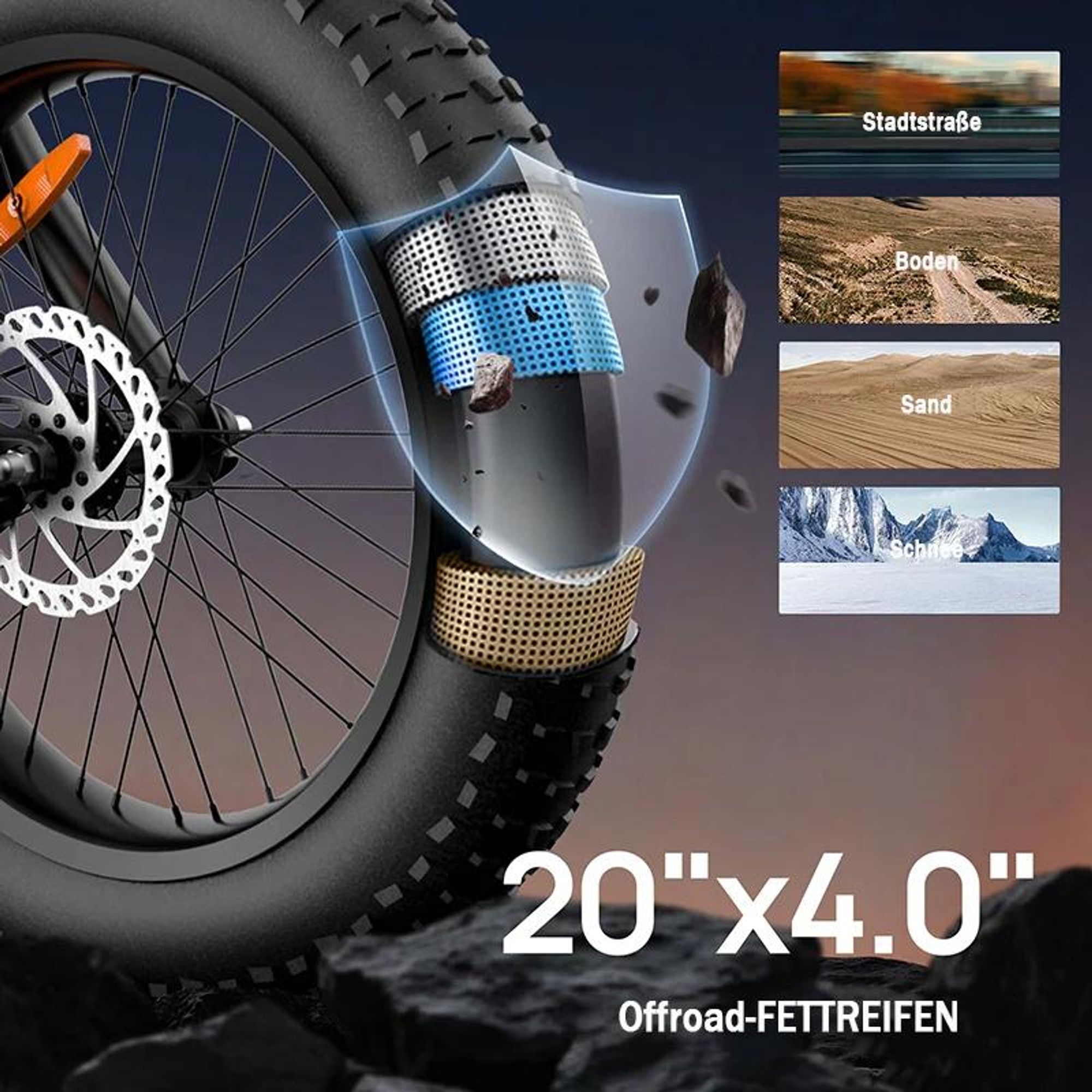 URLIFE T2 Elektrisches Fahrrad - Motor250W Batterie 48V 15.6Ah mit Scheibenbremse Trittunterstützung - Schwarz
