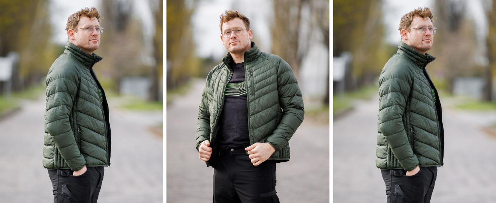 NEO TOOLS Mix&Match Steppjacke mit Kapuze - Leicht und Warm, Winddicht, Reißverschlusstaschen, Verstellbare Kapuze