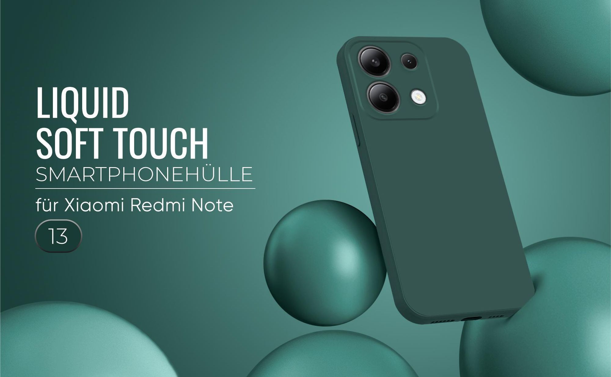 Liquid Soft Touch Smartphone Hülle in Grün für Xiaomi Redmi Note 13