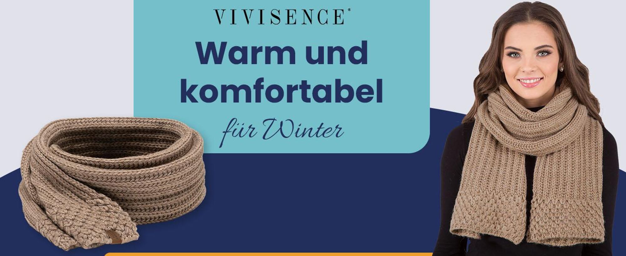 Vivisence Winterschal Damen einheitsgröße - Aus warme Garn Halsbedeckung an winter und herbst Klassisch schal frauen Strickschal kuschelig - Schwarz