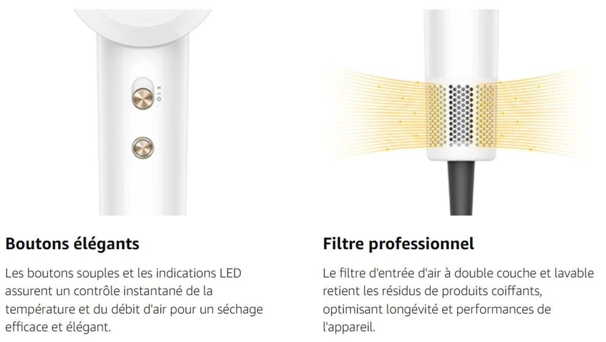 MOVA Turbo Sèche-cheveux Ion 110.000 rpm, 4 temp. & 2 niveaux d'air, 200 millions d'ions, 330g, 8 modes, idéal pour la maison & les voyages