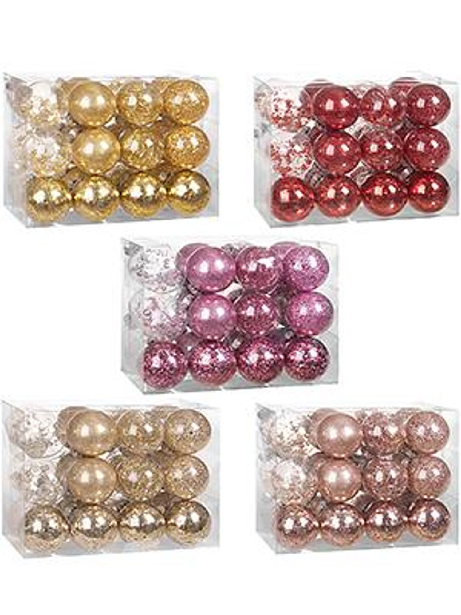 CASARIA® Christbaumkugeln 24tlg Ø6cm Kunststoff individuell befüllbar bruchfest transparent Weihnachtskugeln Christbaumschmuck Weihnachtsdeko rosegold