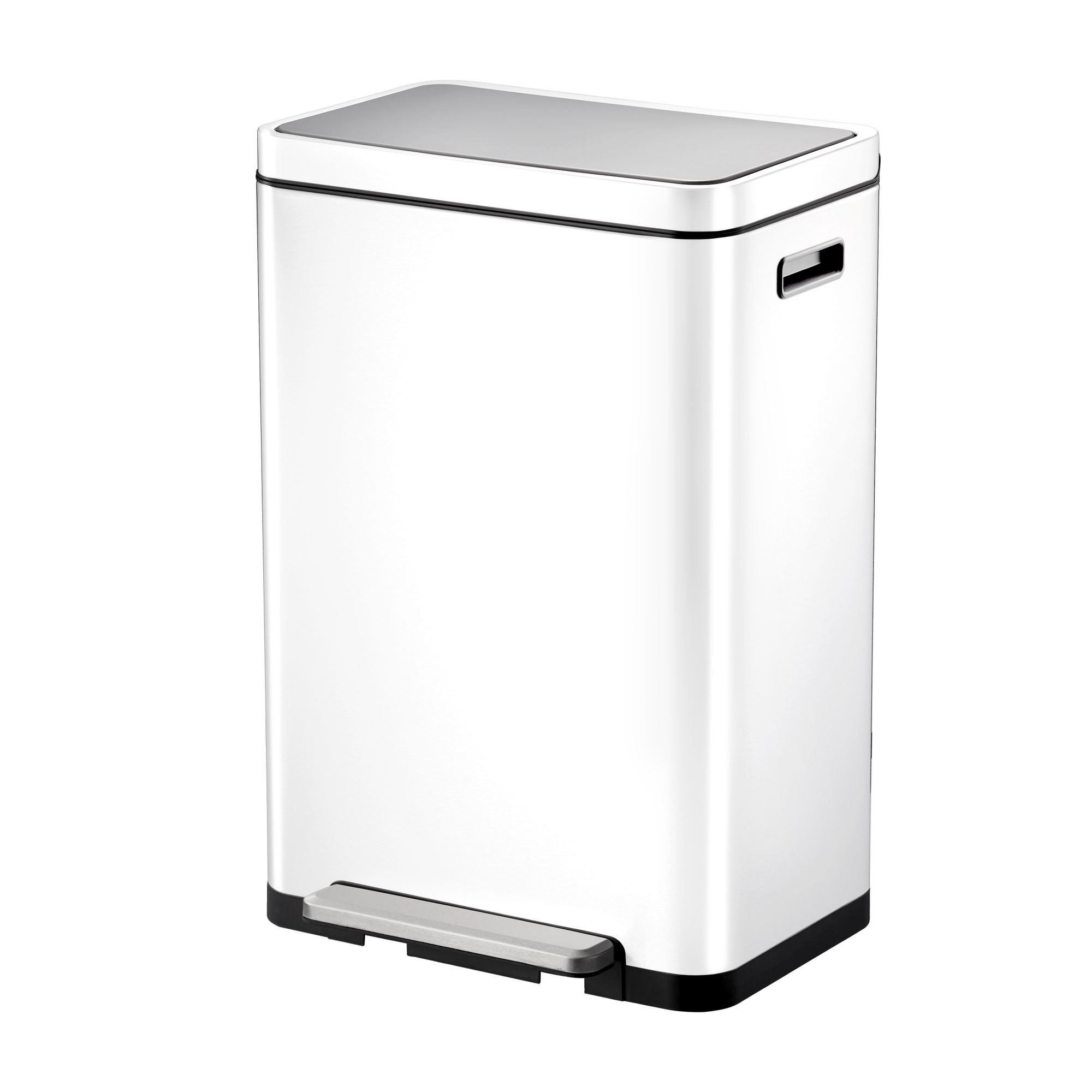 EKO - X-Cube Recycling Treteimer 20+20 Liter - Steel Stainless steel Polypropylene - Weiß, Matt Edelstahl