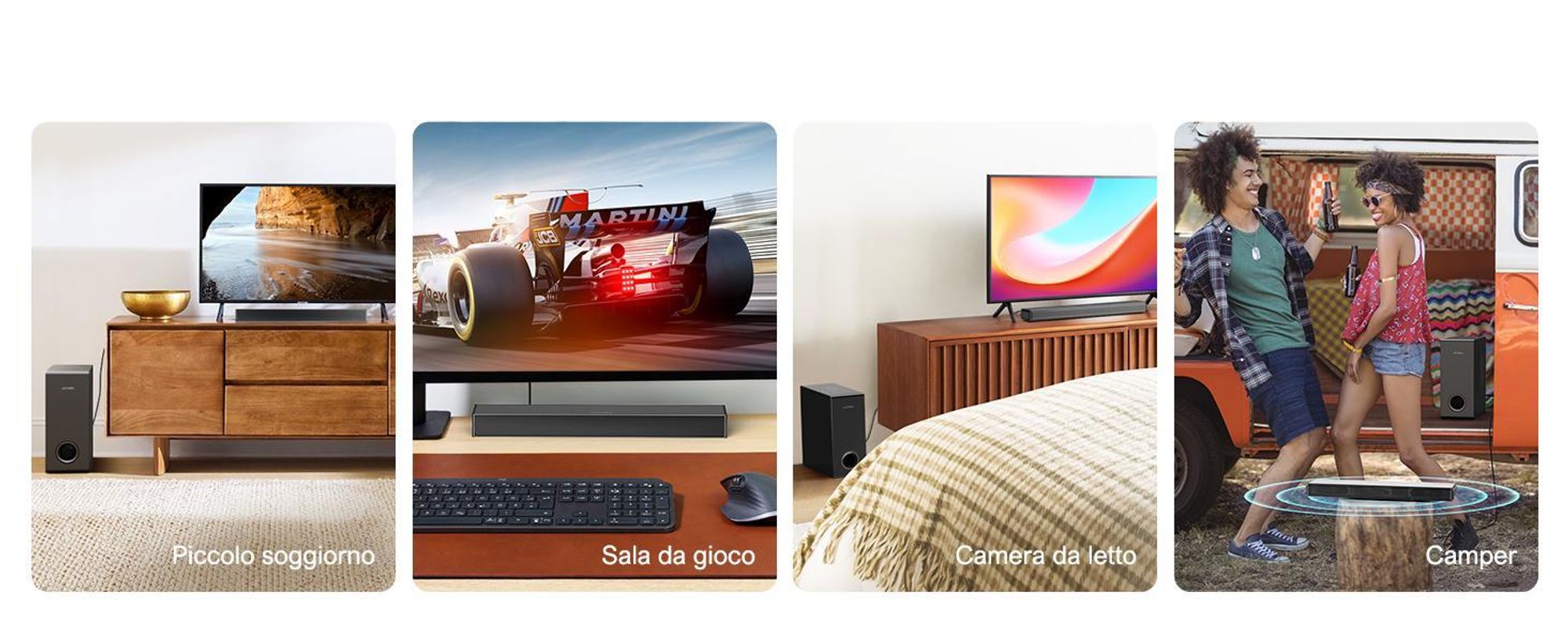 Soundbar ULTIMEA con woofer da 5,25'', BASSMAX, design sottile da 3,8 cm, Nova S40