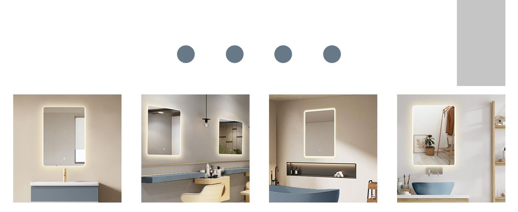 HOKO specchio da bagno 70x100cm con cornice+interruttore a sfioramento+cambio di luce bianco caldo-bianco freddo-neutro con interruttore a sfioramento e commutabile con interruttore a parete