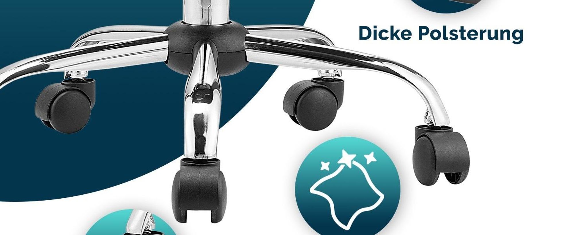 CASARIA® Rollhocker mit Lehne Höhenverstellbar 10cm Polsterung 360°C Drehbar 46-60cm Sitzhöhe Büro Küche Bürohocker Drehhocker Arbeitshocker Hocker Weiß