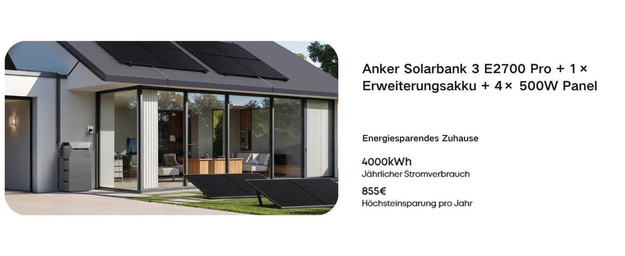 Powerness® Balkonkraftwerk Speicher 10,7 kWh, Anker SOLIX Solarbank 3 E2700 Pro mit 3x Anker BP2700 Erweiterungsakku für Balkonkraftwerk (0 % MwSt.)