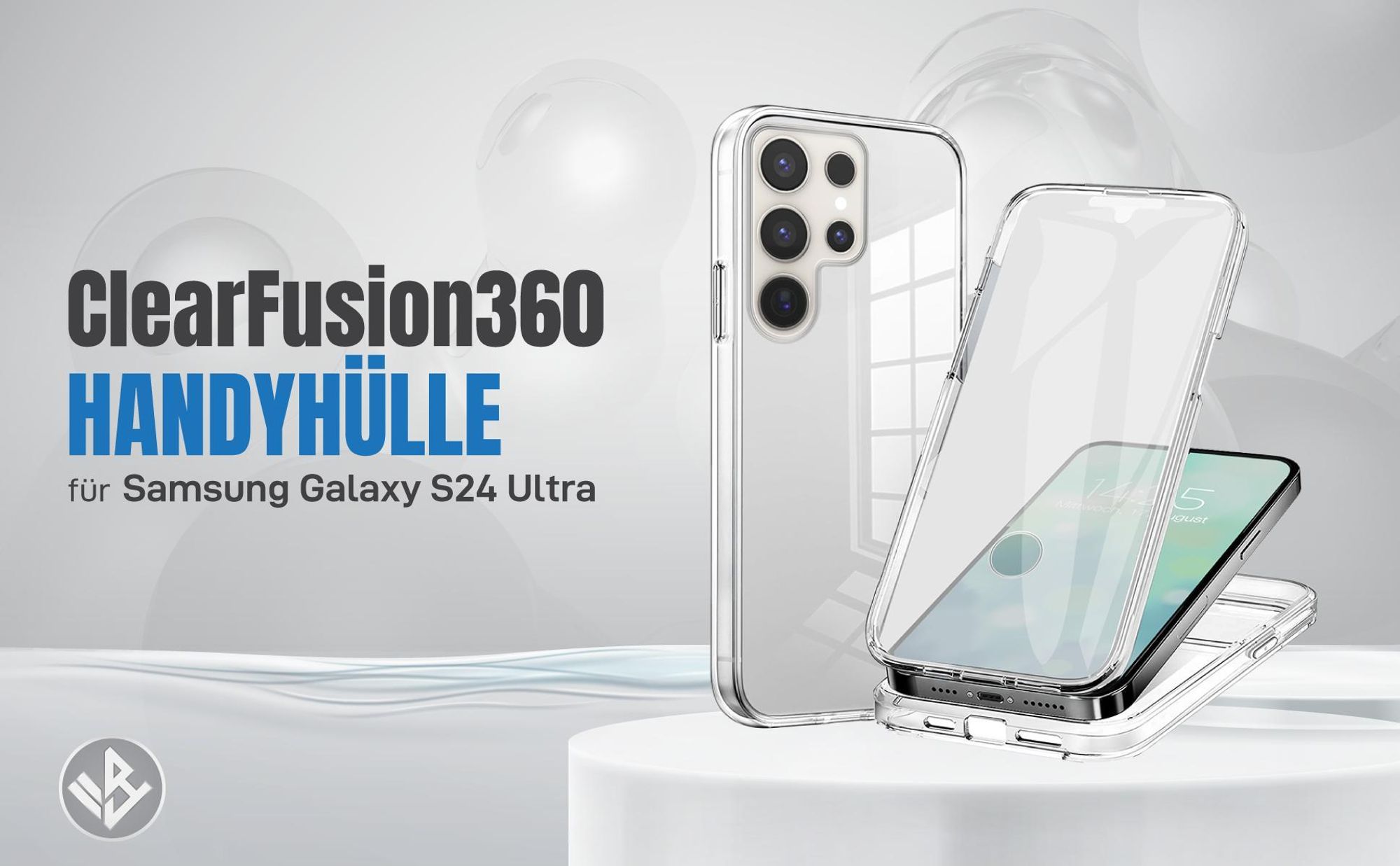 Transparente 360 Grad Hülle für Samsung Galaxy S24 Ultra mit Kameraschutz