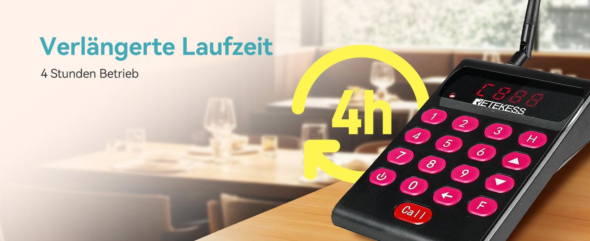 Retekess TD161 Restaurant Pager System, Pager Gastronomie, 500m, Leicht Einzurichten, Ausschalten mit Einem klick, für Hotels, Snacks, Bar (40 Pager)