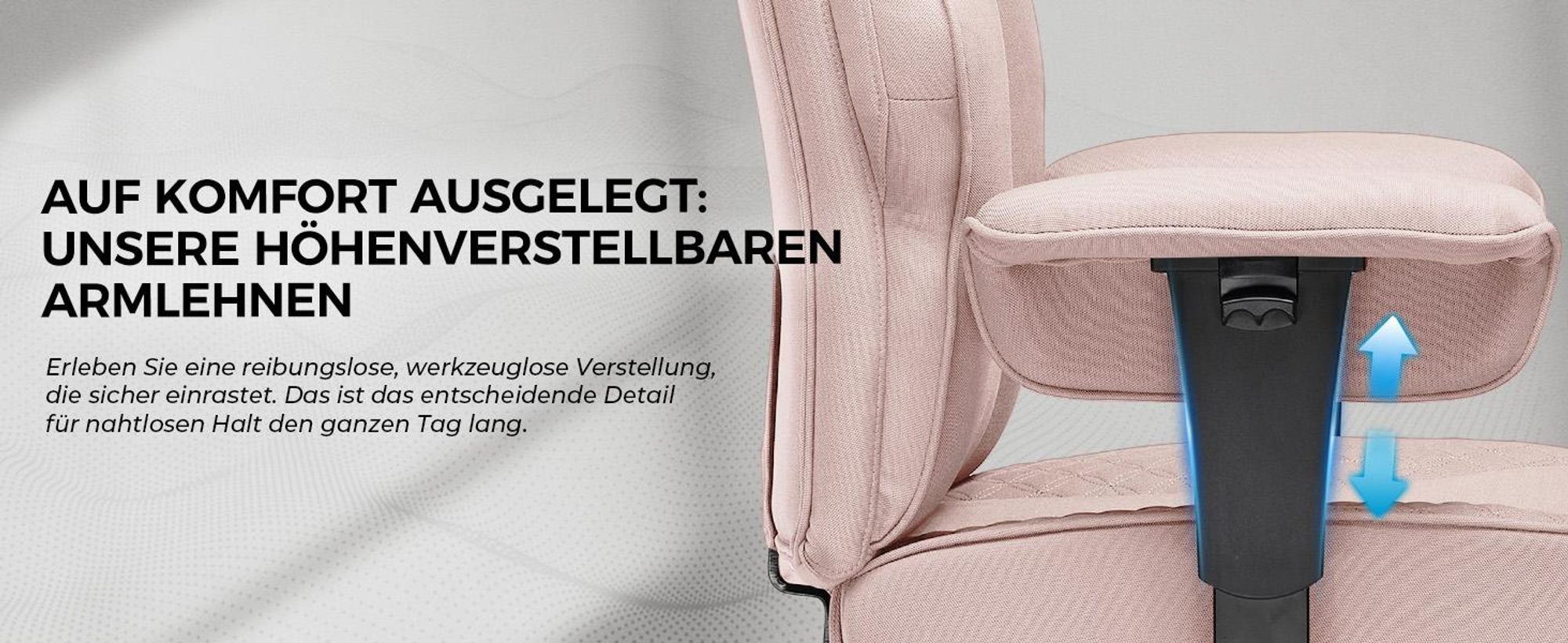 GTPLAYER Gaming Stuhl, breiter Bürostuhl aus Hochwertigem Stoff, Ergonomischer PC-Stuhl, Verstellbarer und Drehbarer Schreibtischstuhl mit Fußstütze