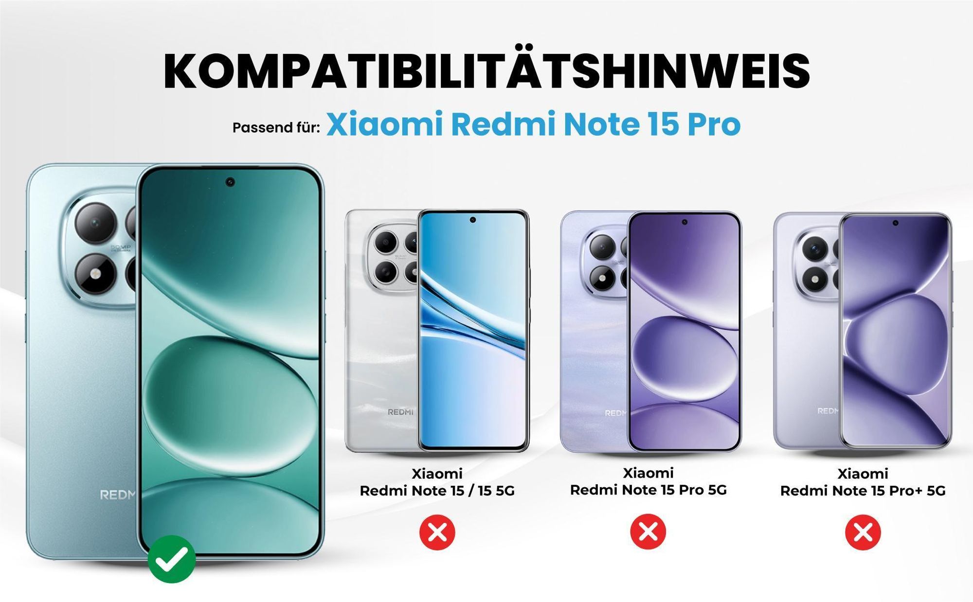Kompatibilitätshinweise Hülle für Xiaomi Redmi Note 15 Pro
