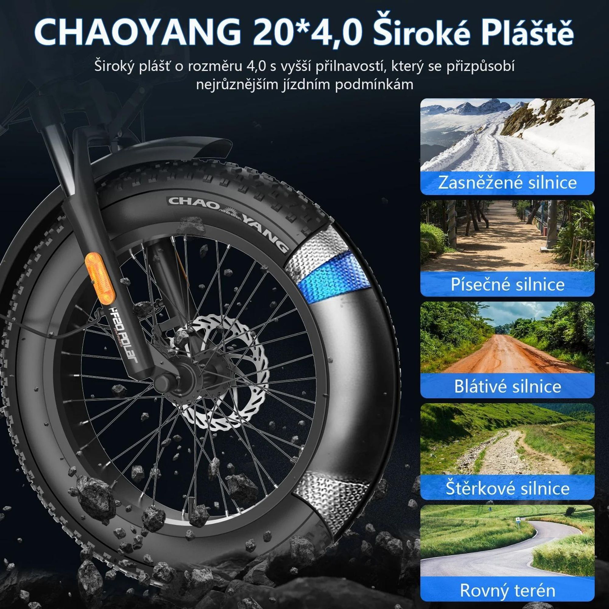 Elektrokolo FAFREES FF20 Polar - Baterie 48V12*2AH 20" Hydraulická Kotoučová Brzda - Šedomodrá