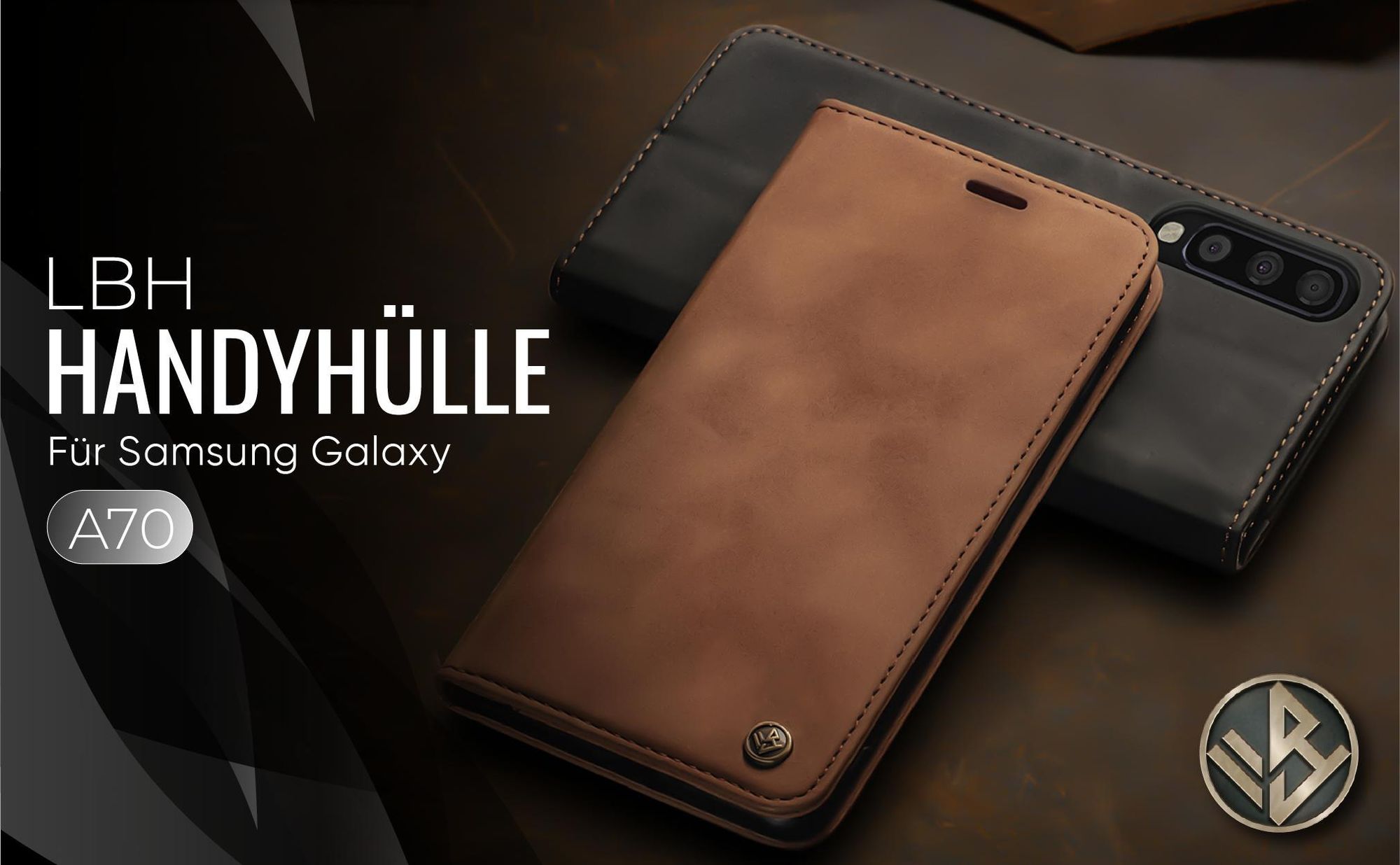 Hochwertige Klapphülle für Samsung Galaxy A70 im klassischen Design