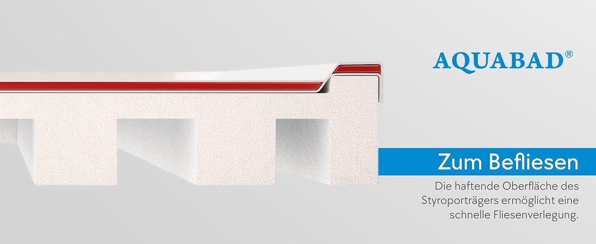 AQUABAD® Duschwanne Komplettset Basic Smooth White 70x100cm Rechteck inkl. Styroporträger und Ablaufgarnitur Alcadrain A49CR
