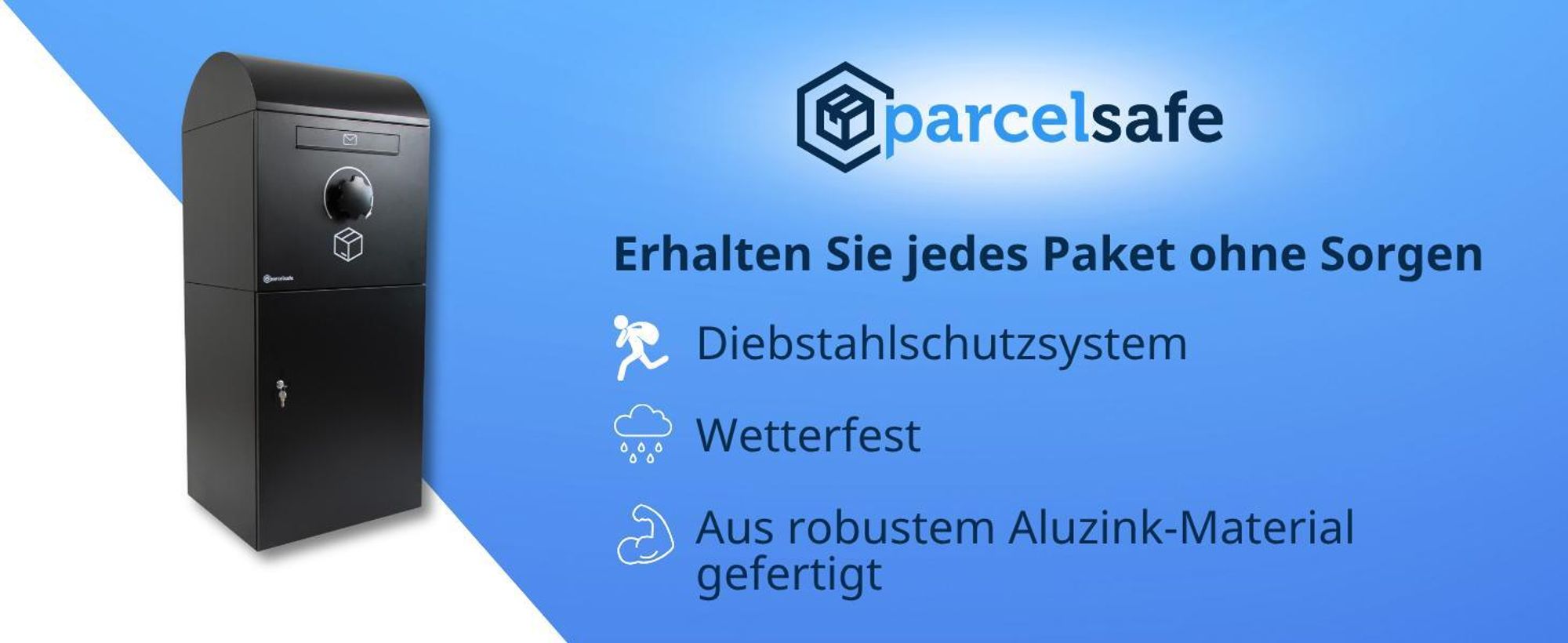 Parcelsafe XL Paketbriefkasten in Schwarz für sichere Paketzustellung