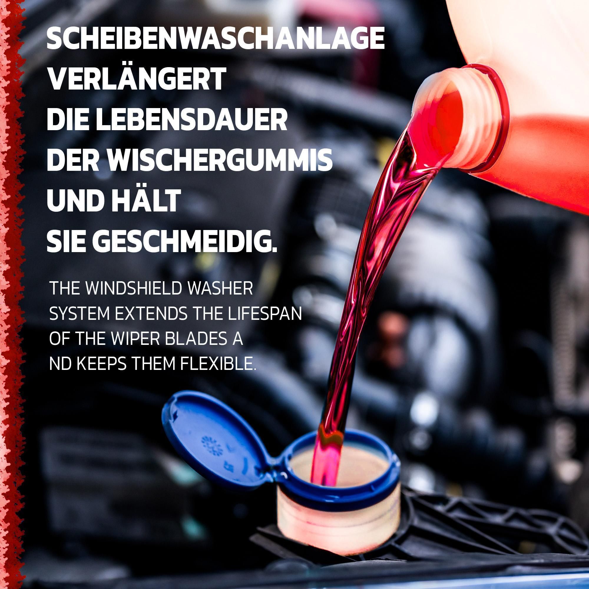 Scheibenfrostschutz mit Magic Red Duft | Schlierenfreier und effektiver Scheibenreiniger für den Winter | Gebrauchsfertige frostschutzmittel scheibenwaschanlage | 4x5L = 20L