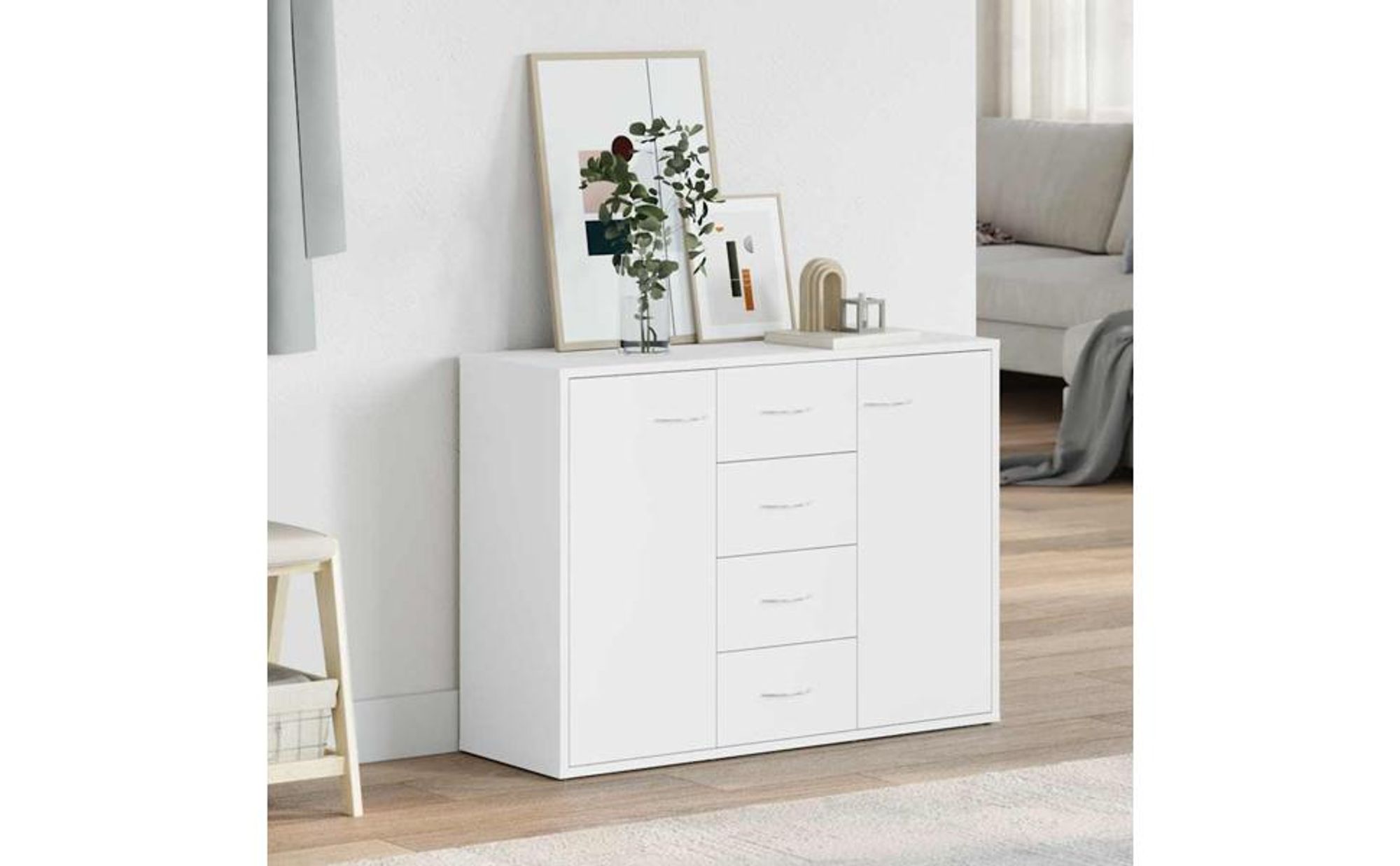 vidaXL Sideboard Weiß 88x30x65 cm Holzwerkstoff