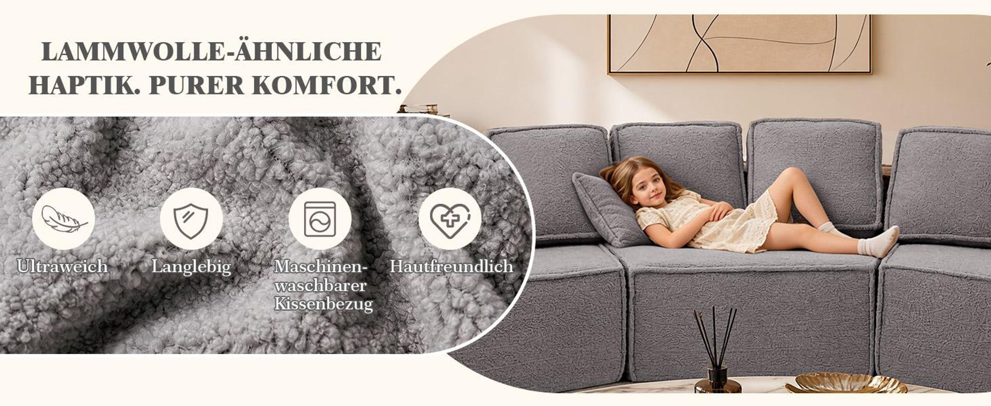 COMHOMA Sofa, modulares Schlafsofa, Polstersofa, 3-Sitzer Sofa, Flexible Sektionscouch,mit Aufbewahrungstasche, Couch mit schlaffunktion, Keine Montag