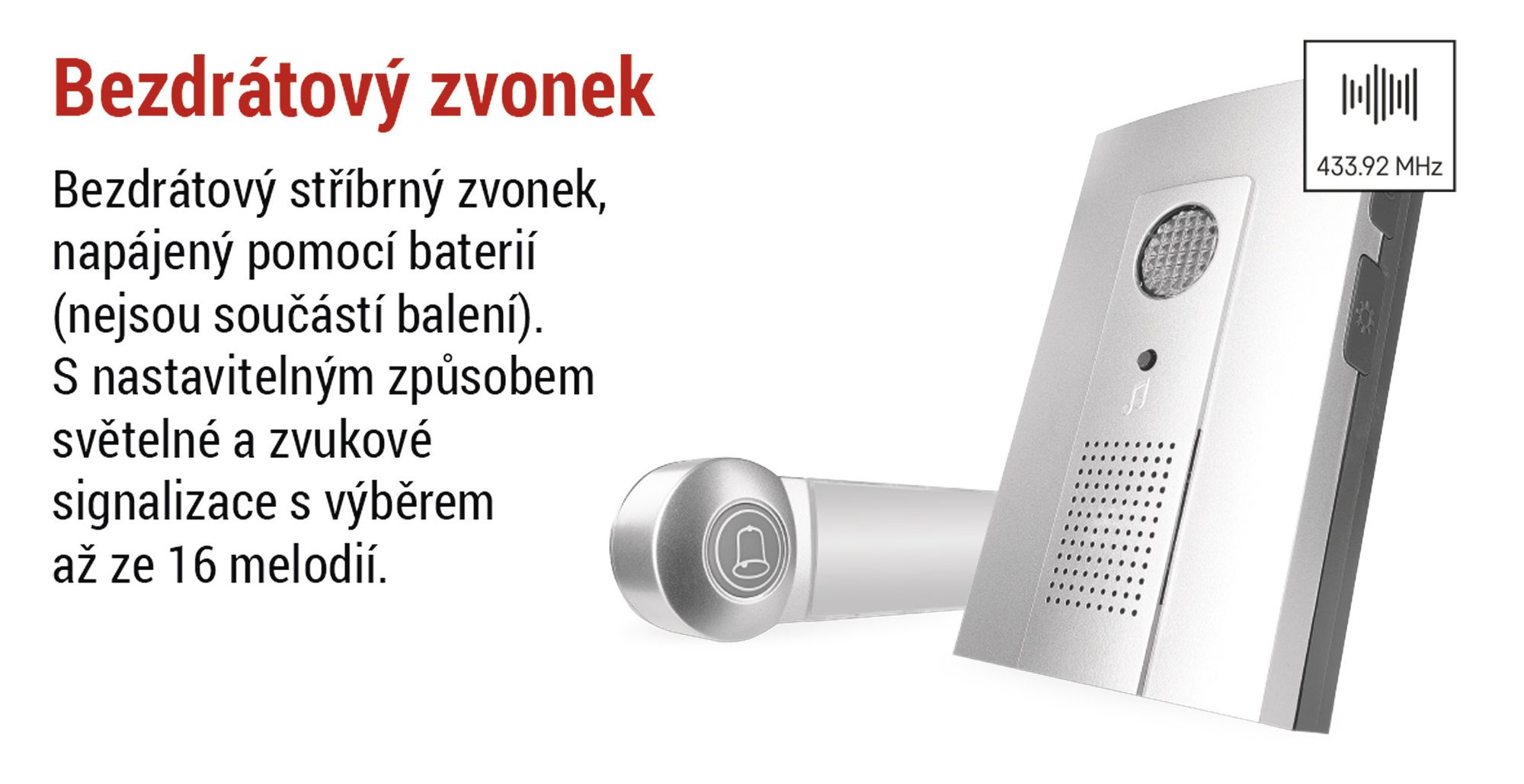 EMOS Domovní bezdrátový zvonek na 3x AA, P5712