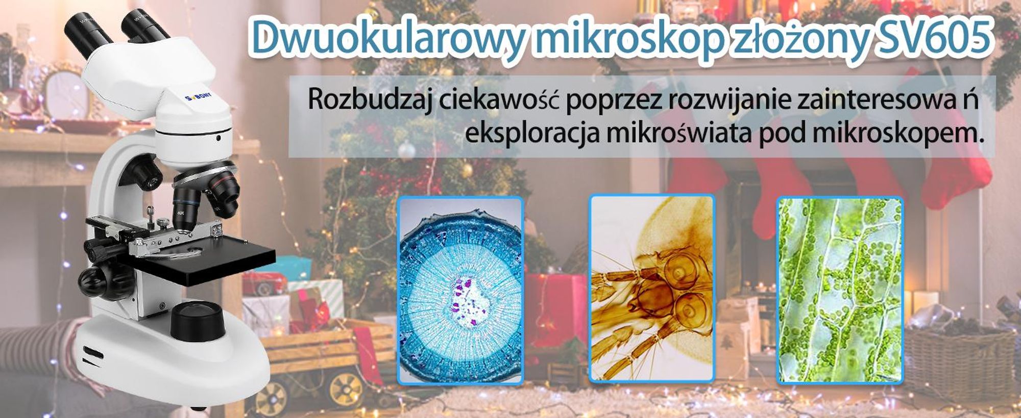 Mikroskop dwuokularowy Svbony, 80X-1600X dla dzieci, studentów, dorosłych, z okularami WF10x WF20x, profesjonalny mikroskop do laboratorium szkolnego, domowej edukacji biologicznej