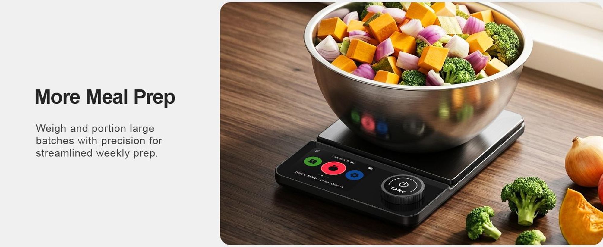 Küchenwaage Digitale ProfiFein waage Kitchen Scale mit LCD Display,Bluetooth App,optionaler Nährwertanalyse,Tara-Funktion Zahnrad-Taste.