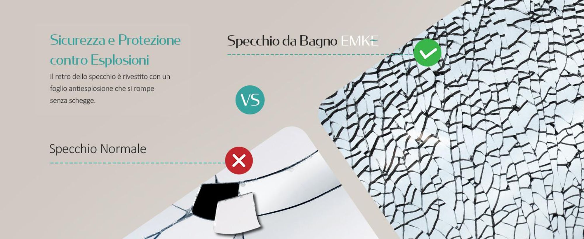 EMKE Specchio da bagno a LED 100x60cm con illuminazione 3 colori di luce bianco freddo neutro bianco caldo Specchio da bagno con interruttore a sfioramento