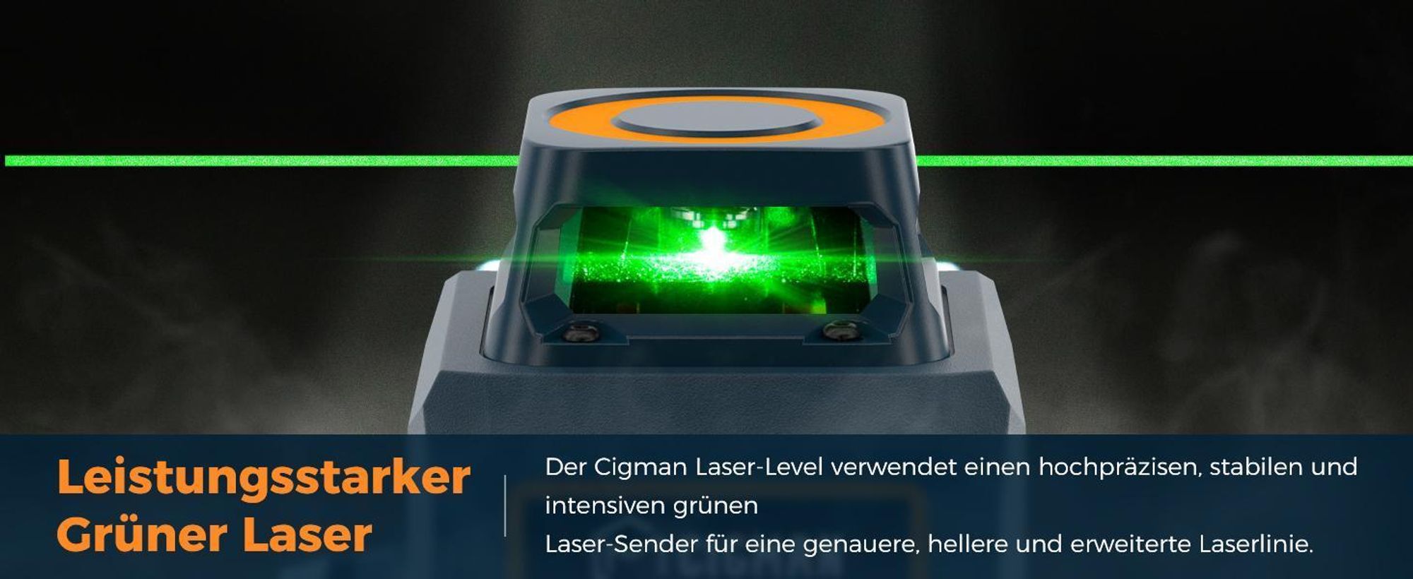 CIGMAN CM-701SE Dispositivo di livellamento laser - 12 linee, 3x360°, laser verde, autolivellante