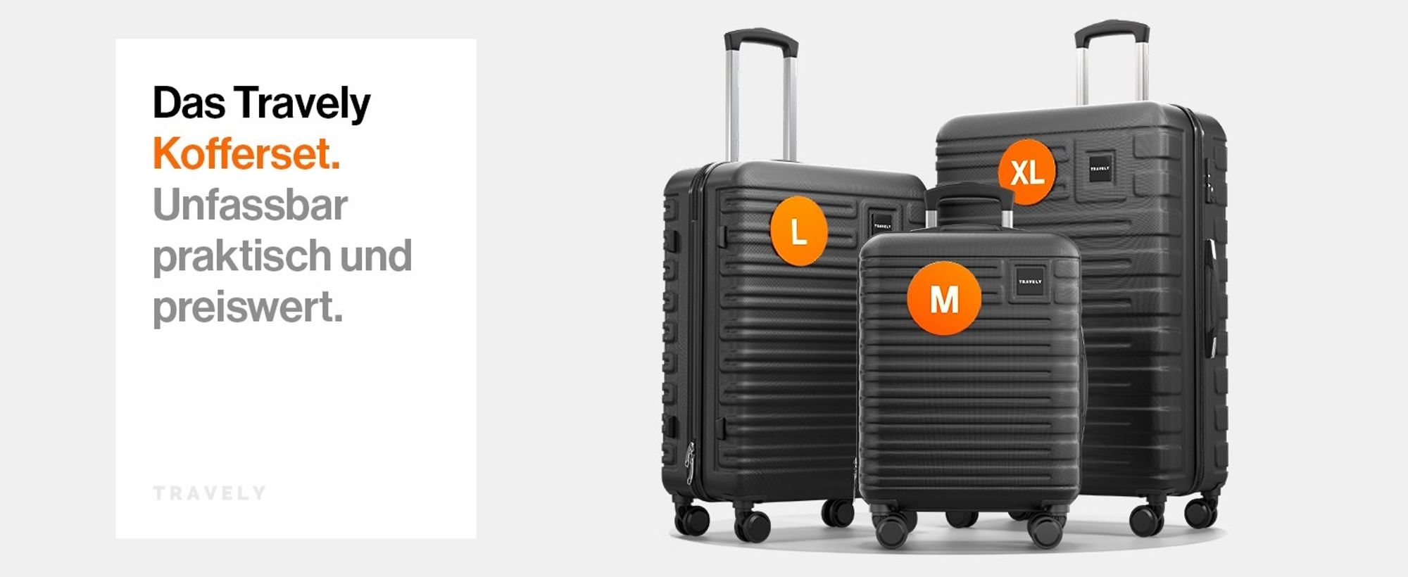 Travely Polycarbonat Koffer Groß 67cm L - 60L Innenvolumen - sehr robuster Hartschalen Koffer mit sanften Rollen & TSA Schloss, Reisekoffer, Koffer & Trolleys, Reisekoffer mit Rollen