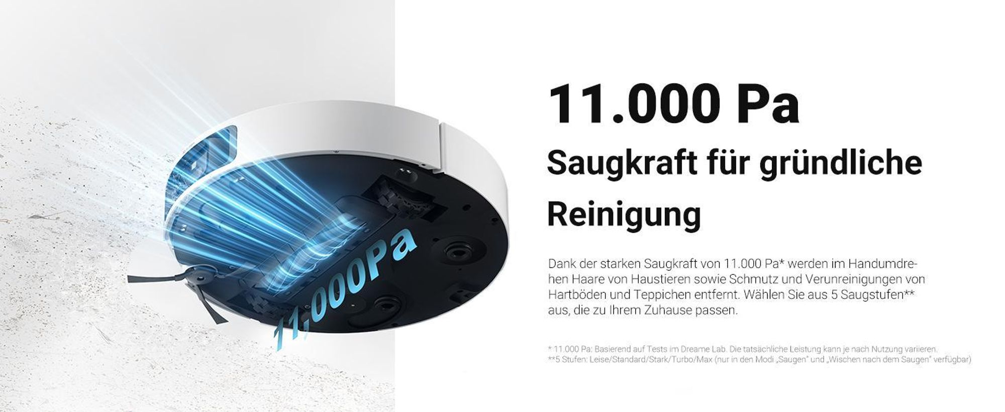 Dreame L40 Ultra Roboter Staubsauger mit Wischfunktion,11KPa Saugleistung,65°C selbstreinigendem,0 tangle Bürste,Obstacle Avoidance,All-in-One-Dock