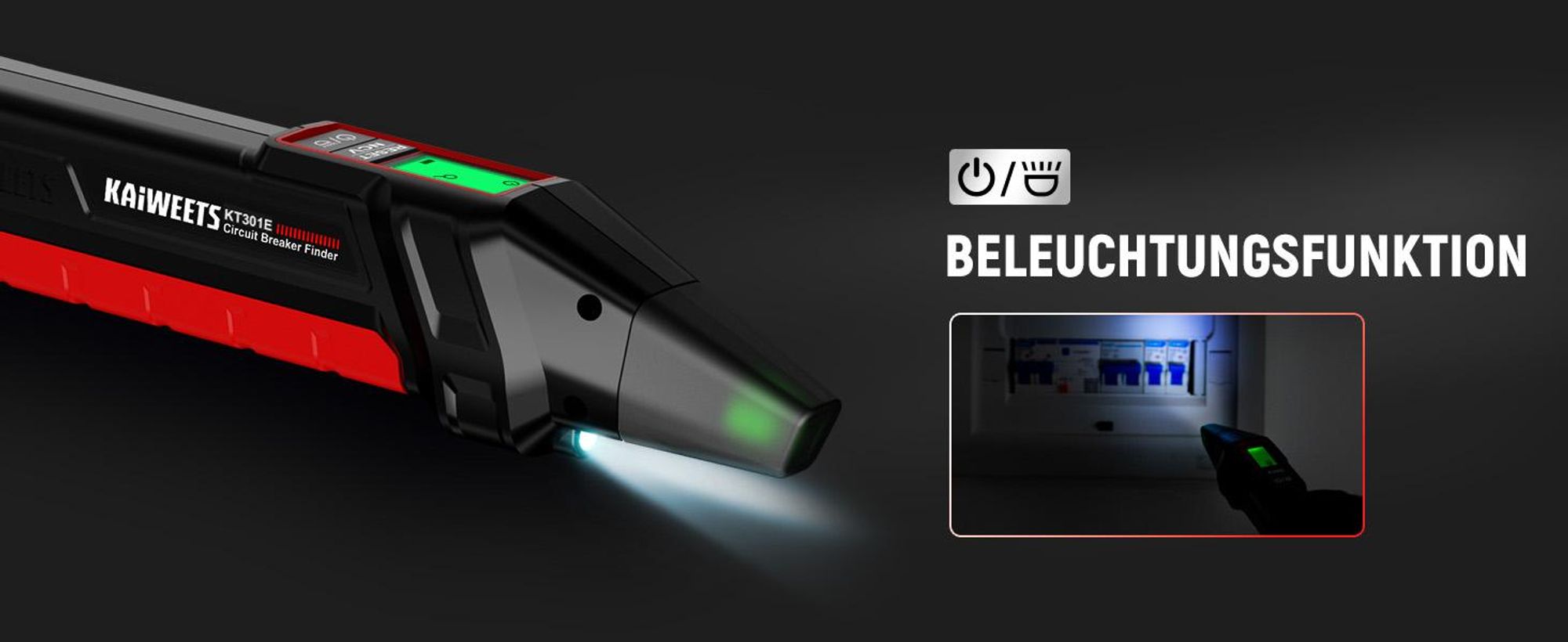 KAIWEETS KT301E Hľadač Ističov s LCD | Tester Zásuviek a RCD Skúšačka