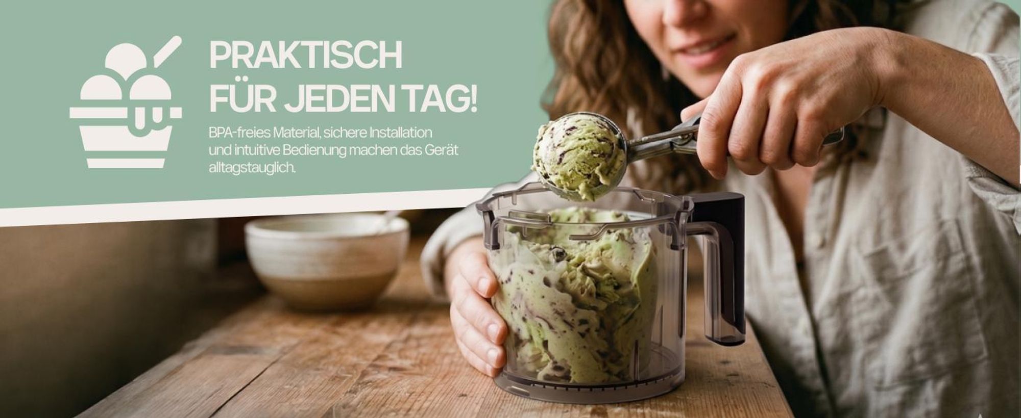 4Swiss IB026 FlurryKing Eismaschine Eiscreme Maschine - Softeismaschine Slush Maschine Ice Cream Maker Gelato Sorbet Frozen Joghurt BPA-Frei Schwarz