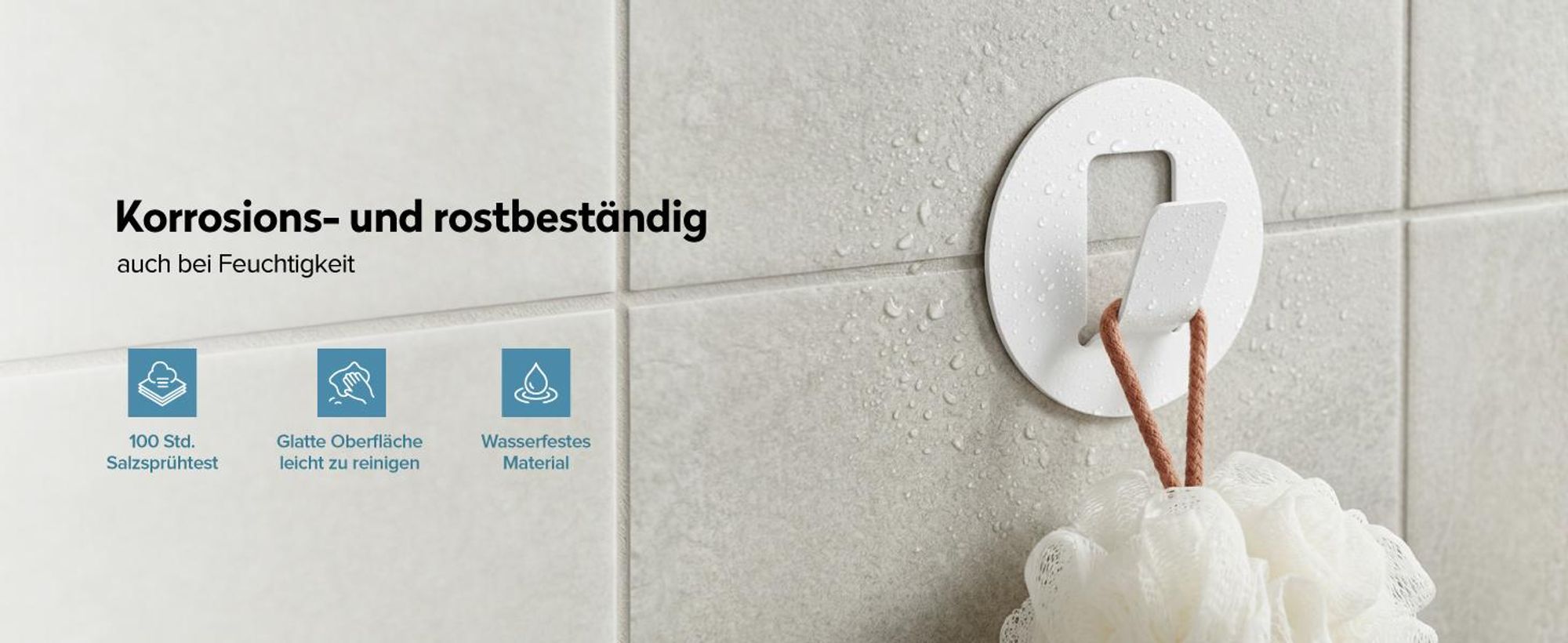 doporro Klebehaken extra stark aus Aluminium, Haken selbstklebend, Handtuchhalter ohne Bohren, Wandhaken selbstklebend, 4 Stück, Weiß, Stalo-16