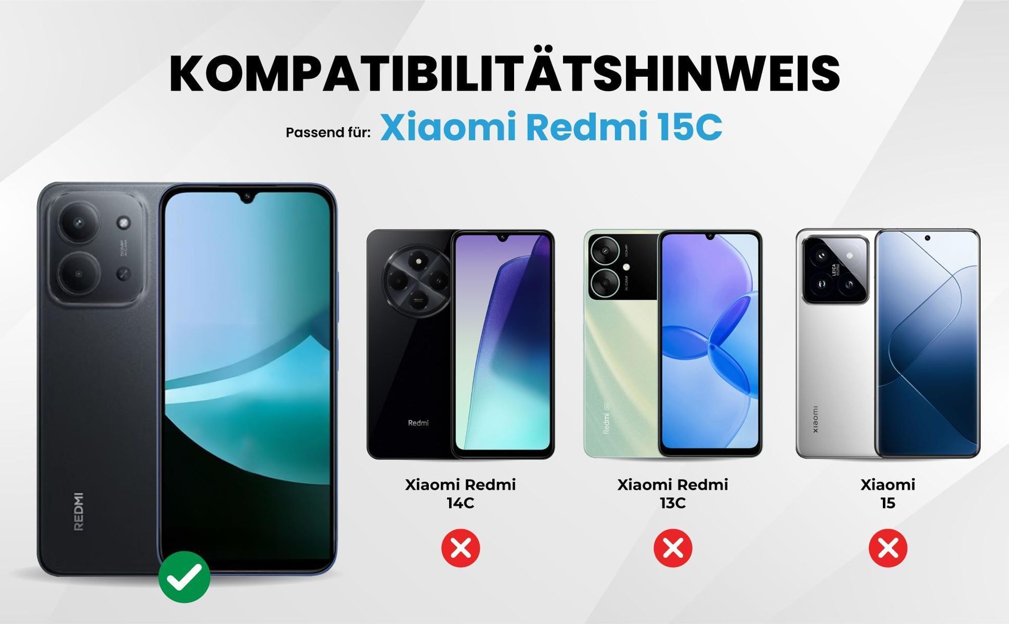 Kompatibilitätshinweise Hülle für Xiaomi Redmi 15C