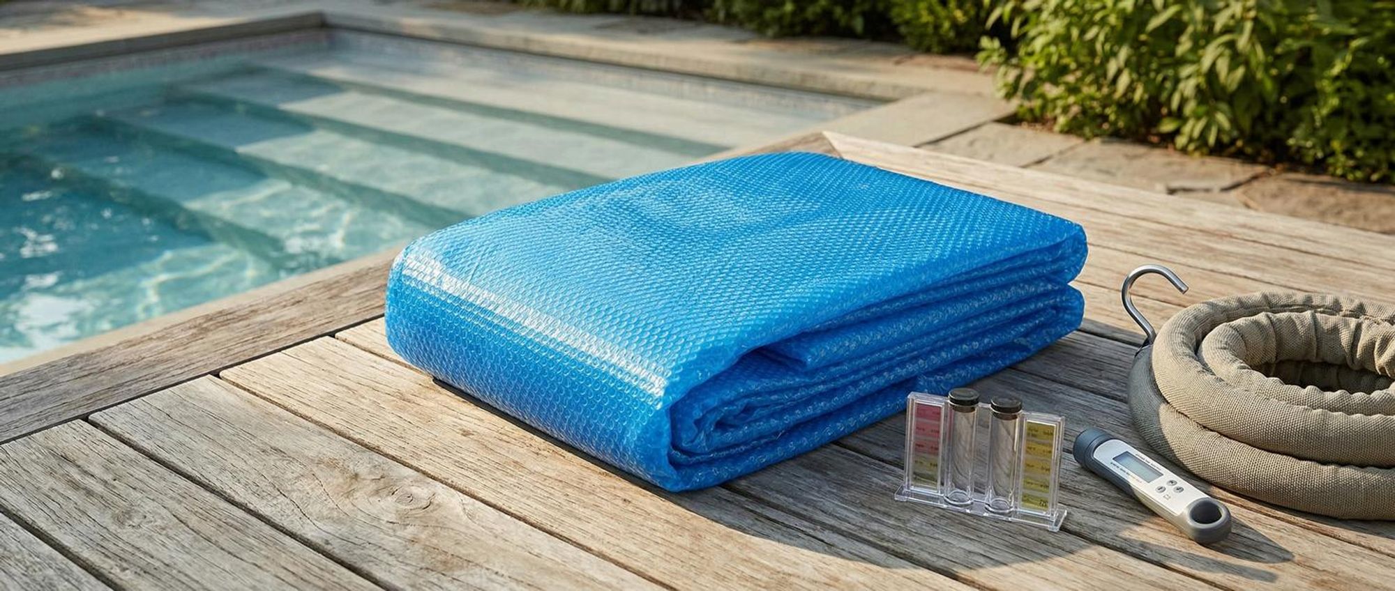tectake® Pool-Solarfolie rechteckig und selbstschwimmend 500 x 1000 cm
