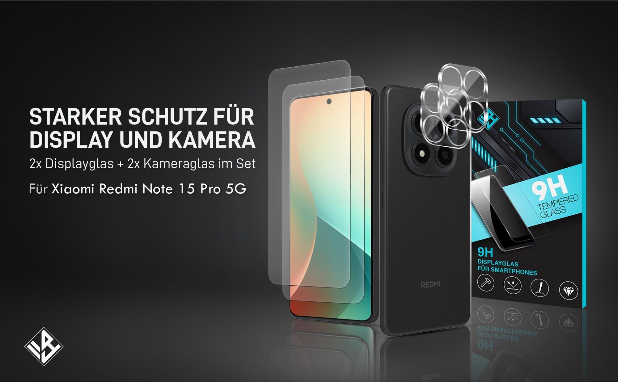 2er Set Kamera & Displayschutzglas für Xiaomi Redmi Note 15 Pro 5G in 9H Härte