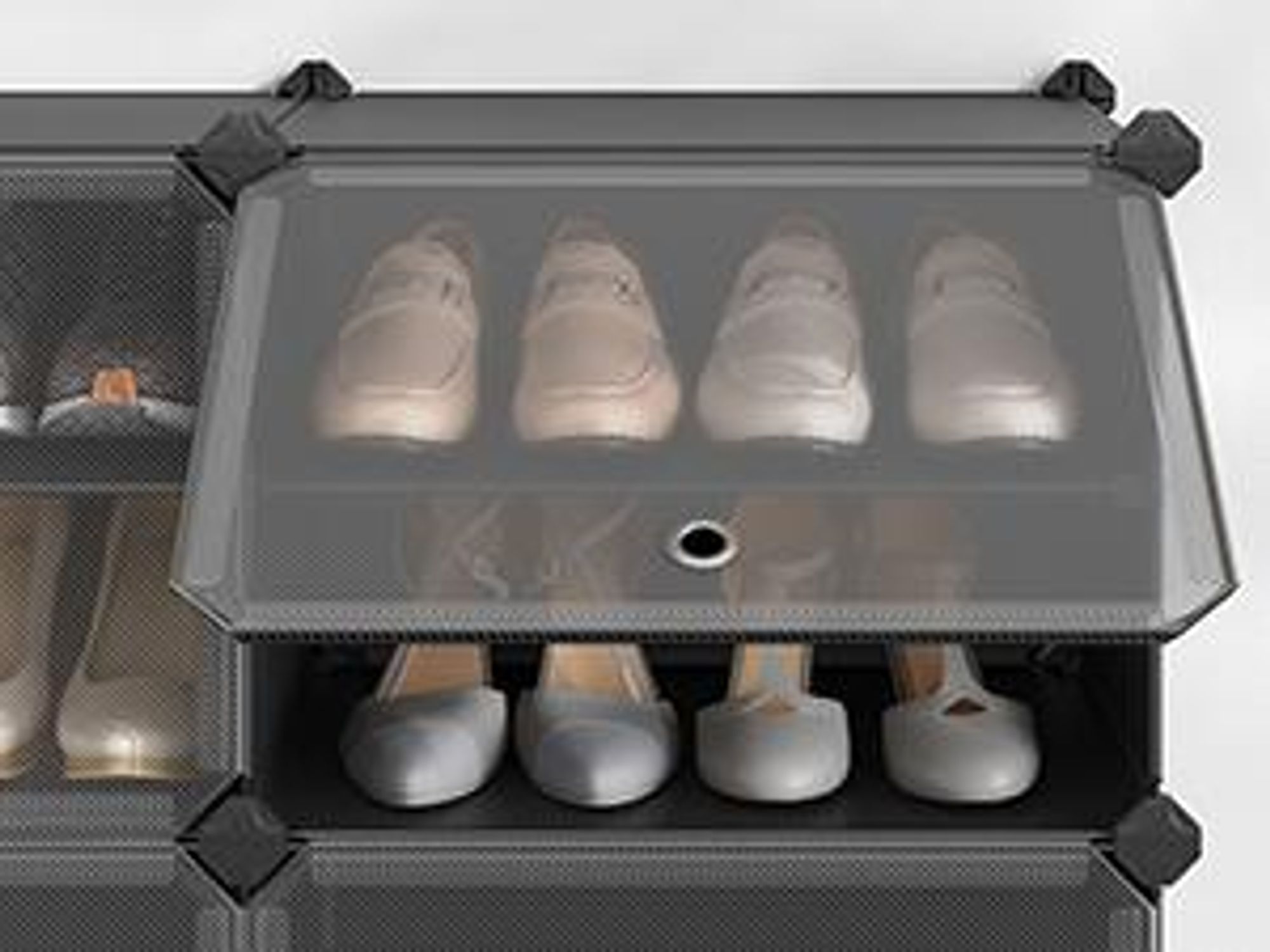 SONGMICS Schuhregal 6 Fächern Schuhschrank mit Türen schwarz