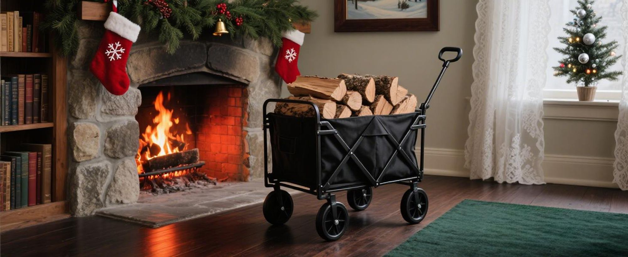 Bollerwagen Faltbar, Für Camping Einkaufen, Belastbar Bis 150kg, Handwagen, Faltwagen 360 ° Drehbar 2 Netztaschen klappbarer bollerwagen halloween