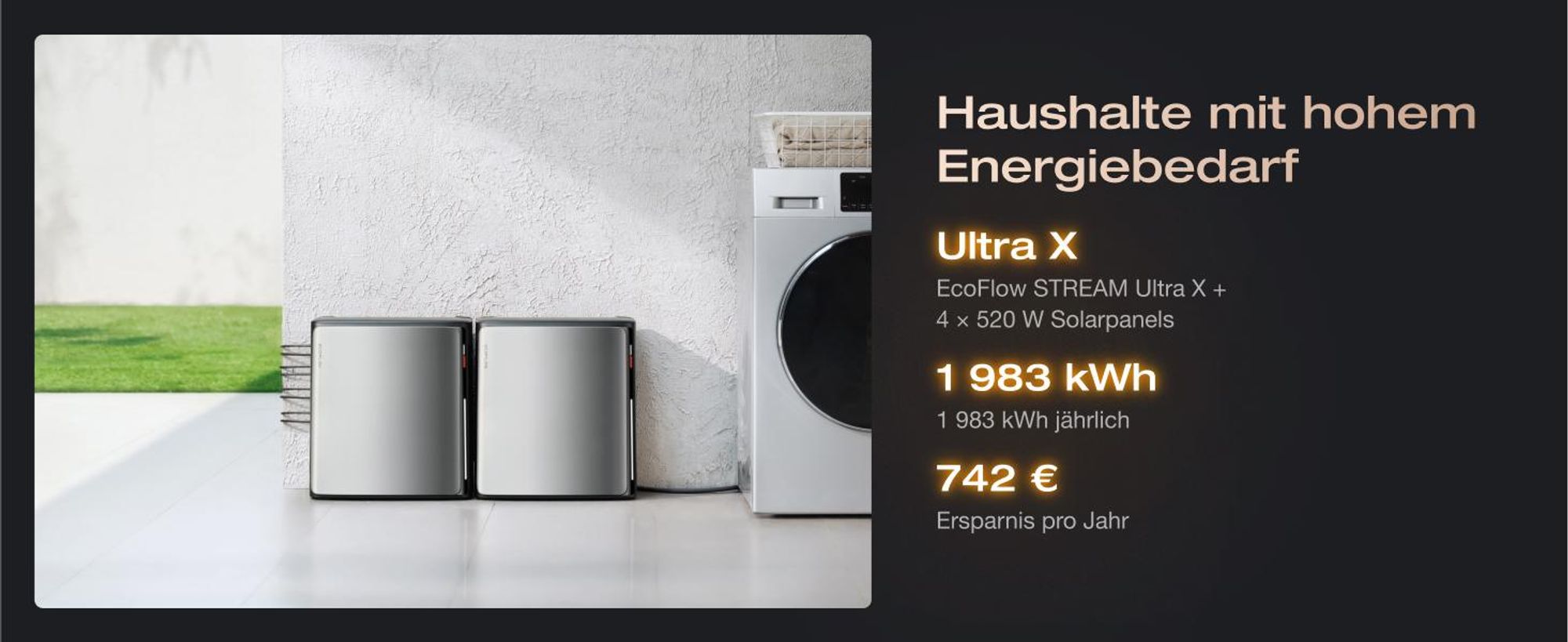 EcoFlow STREAM Ultra X 3,84 kWh 0% VAT Balkonkraftwerk mit Batteriespeicher, Plug & Play Solarsystem