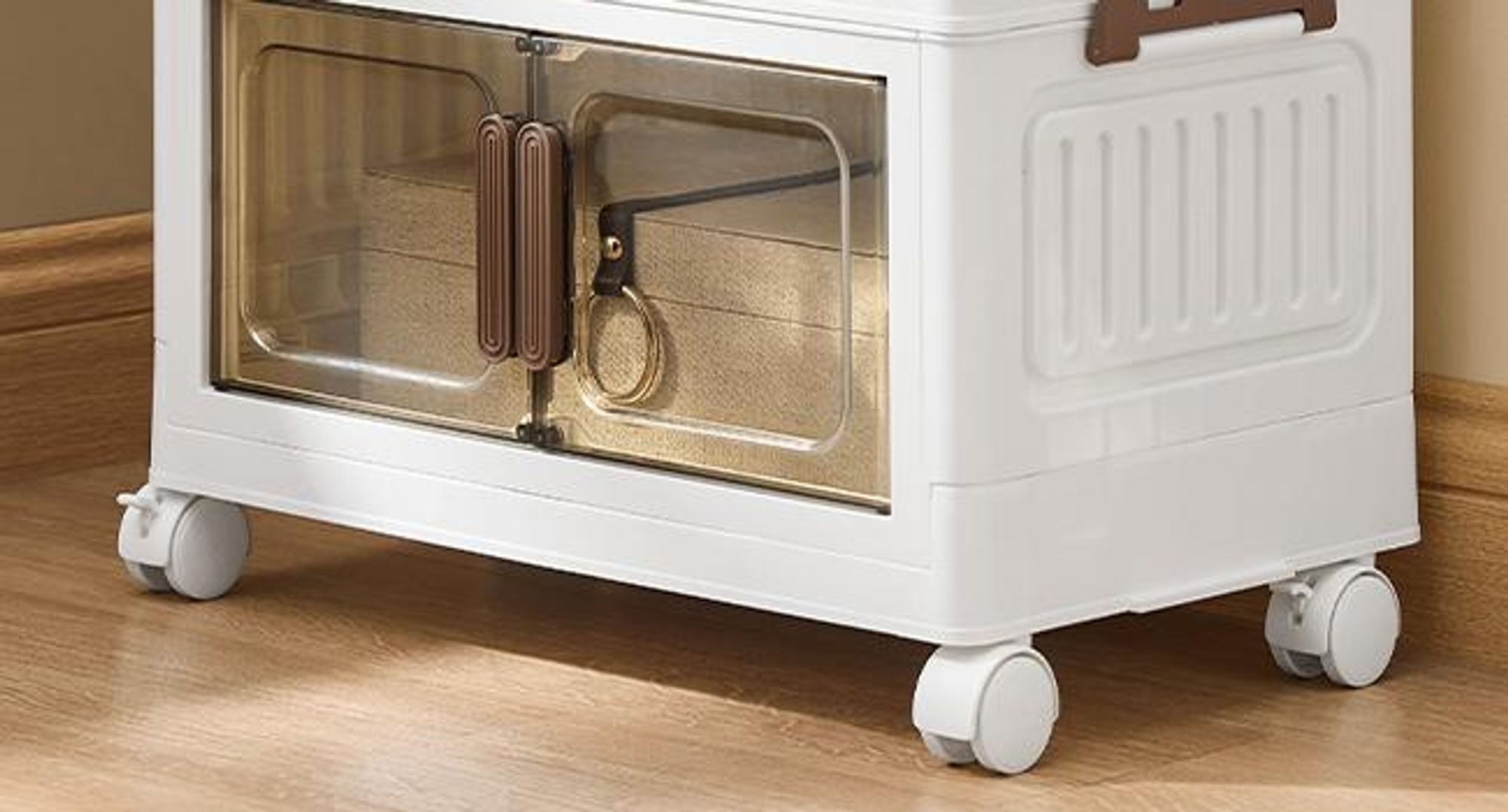SONGMICS Aufbewahrungsboxen mit Deckel, Organizer auf Rollen, 100 L