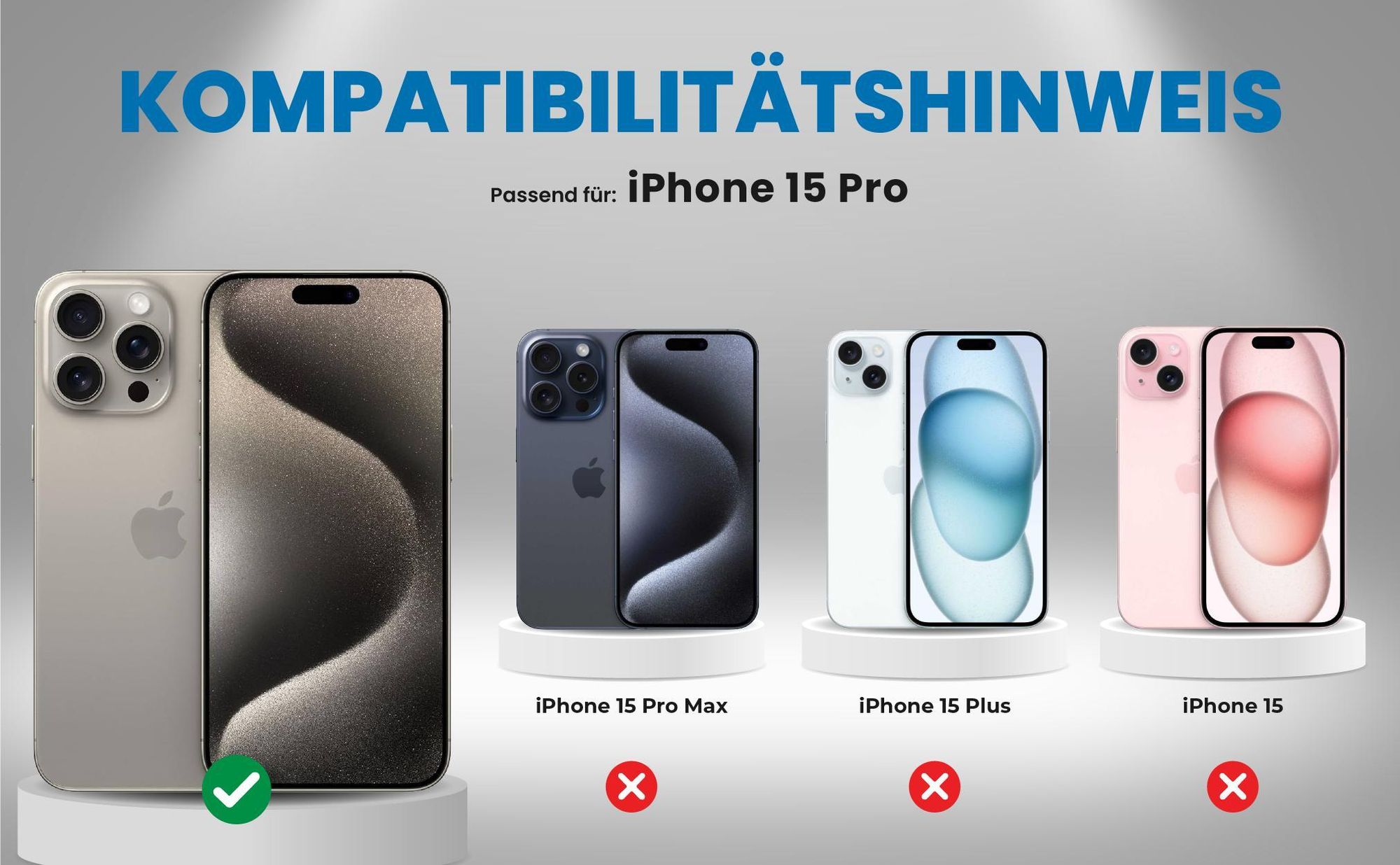 Kompatibilitätshinweise Hülle für Apple iPhone 15 Pro