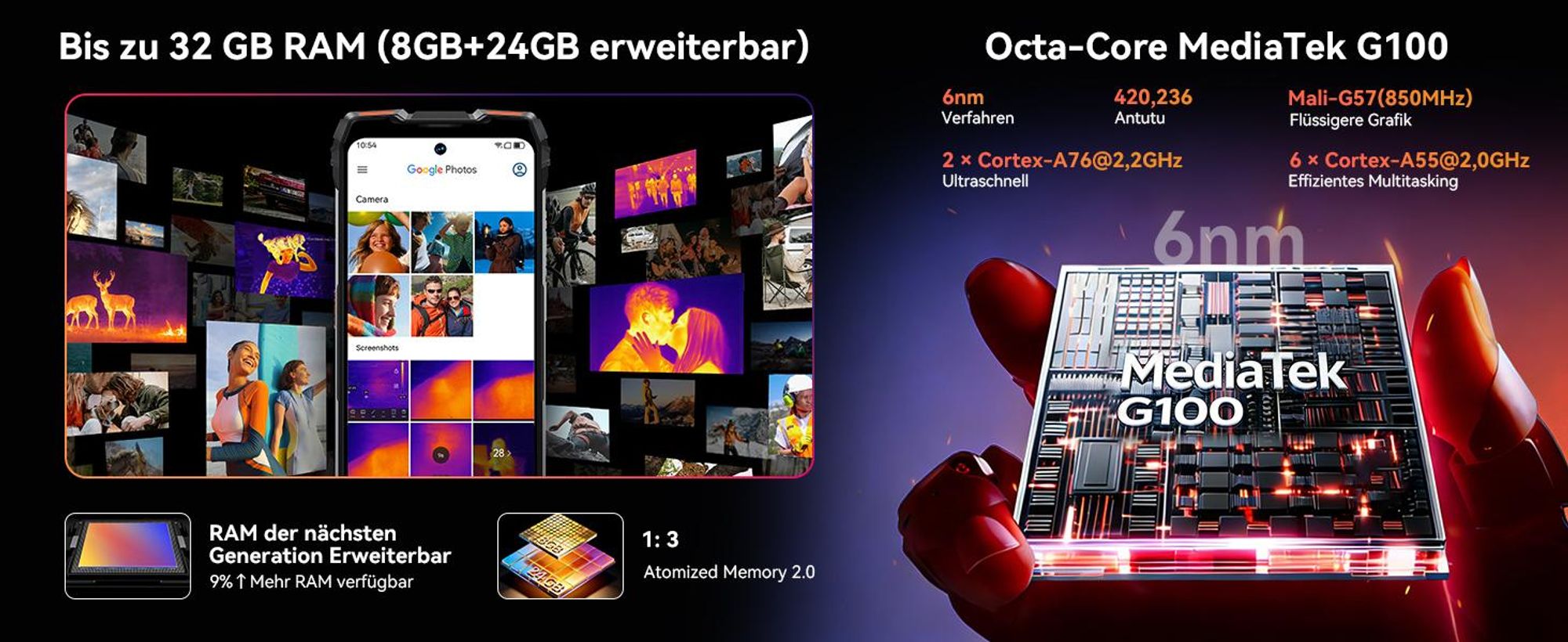 Blackview ROCK 3  Outdoor Smartphone Ohne Vertrag, 32+256GB, Android 16, 108MP, 6.78", 120Hz, 10000mAh,kabelloses Laden,Thermal Imaging, IP68/IP69K