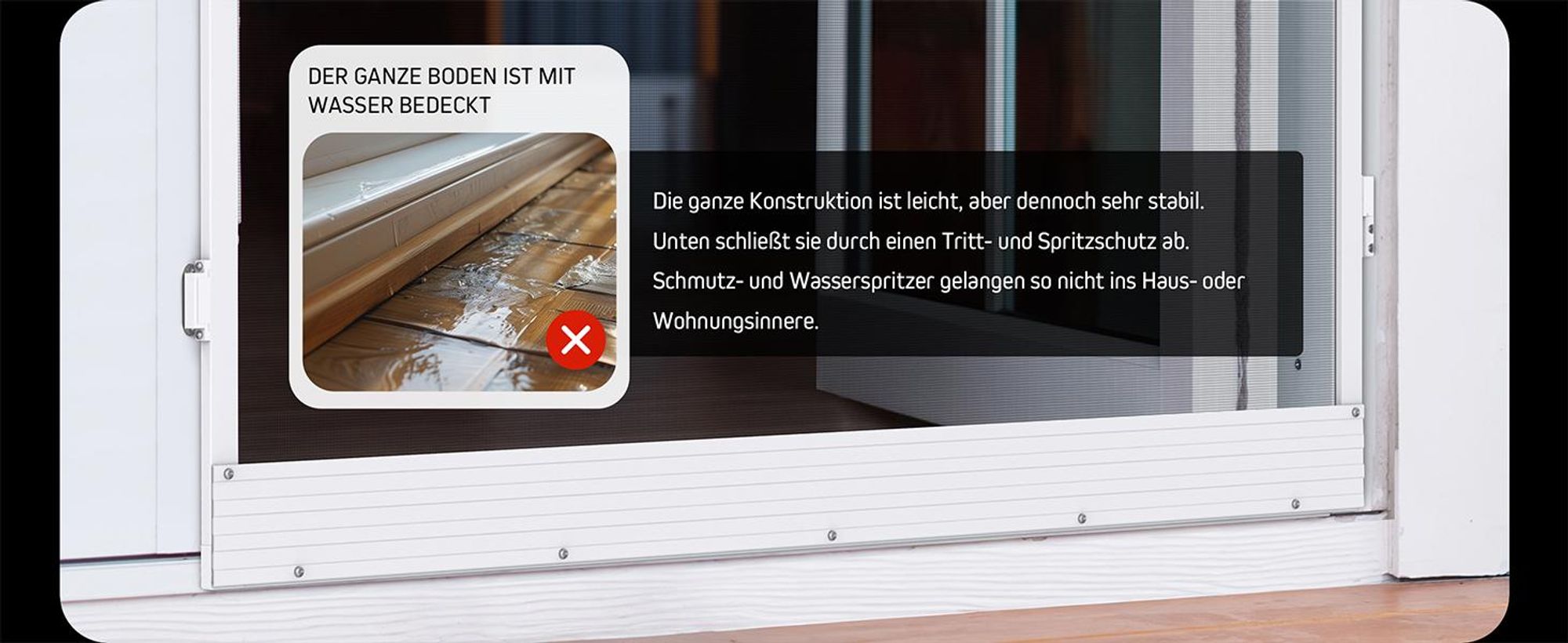 Fliegengitter Tür Balkontür mit Rahmen 80x200 weiß Balkontür Insektenschutz Türrahmen JALOUSIESCOUT ProtectLine